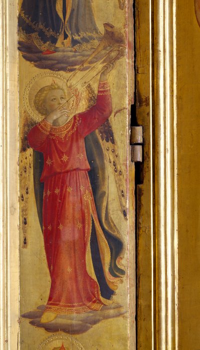 Angel播放小号，细节来自Linaiuoli Triptych，1433（面板上的蛋彩画） 作者 弗拉·安杰利科