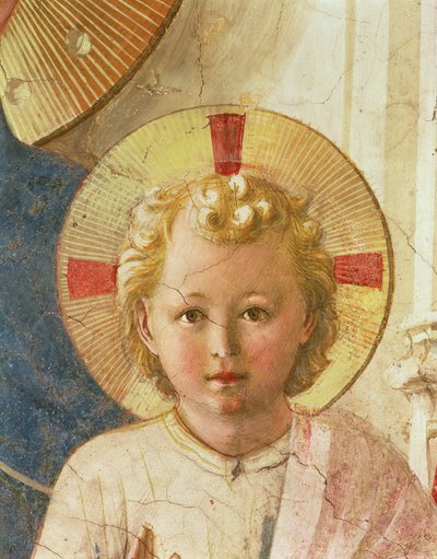 基督孩子的细节从阴影的Madonna delle Ombre麦当娜，1450壁画 作者 弗拉·安杰利科