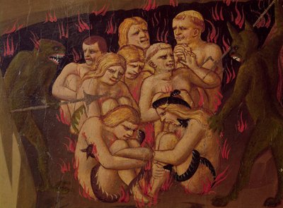 最后的审判，在地狱中该死的细节，c.1431 作者 弗拉·安杰利科