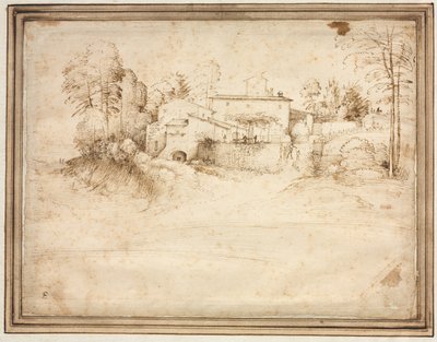 在山坡上的农舍，c。 1508。 作者 巴托洛梅奥修士
