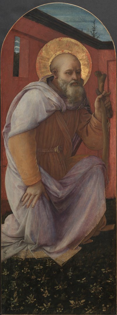 三联画小组成员：圣安东尼·阿伯特（St. Anthony Abbot），1458年。 作者 菲利波·里皮