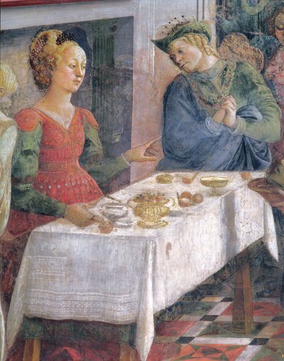 希律王的盛宴；壁画周期《 SS的生活》中详细描绘了Herodius。 Capella dell“ Assunta的施洗者斯蒂芬和约翰 作者 菲利波·里皮