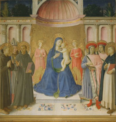 神圣的对话Pala von Bosco ai Frati，约1450年。 作者 Fra Giovanni Angelico da Fiesole