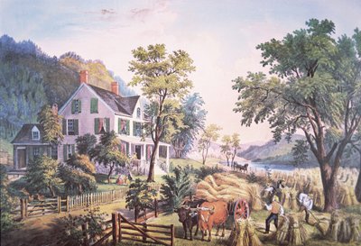 美国农场场景 作者 弗朗西斯·弗洛拉·邦德（Frances Flora Bond）（c.1812-76）帕尔默（Palmer）