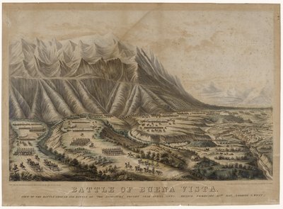 1847年布埃纳维斯塔战役（编织纸上的彩色石版画） 作者 弗朗西斯·弗洛拉·邦德·帕尔默