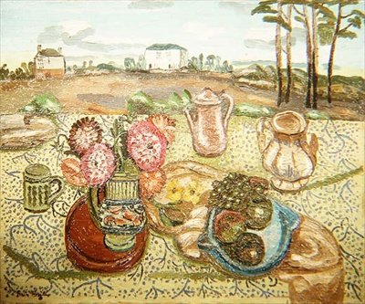 乡村之窗，c.1929-31（布面油画） 作者 弗朗西斯·霍奇金斯