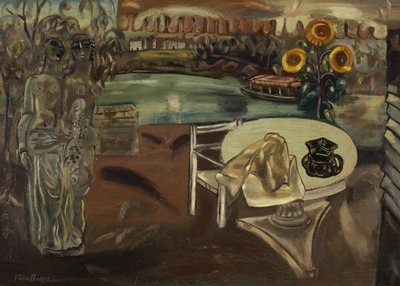 萨布丽娜的花园，约 1934 年（布面油画） 作者 弗朗西斯·霍奇金斯