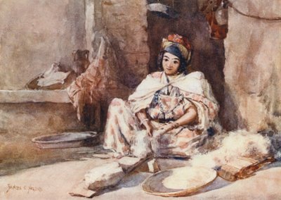 梳理羊毛（彩色平版印刷） 作者 弗朗西斯·内斯比特