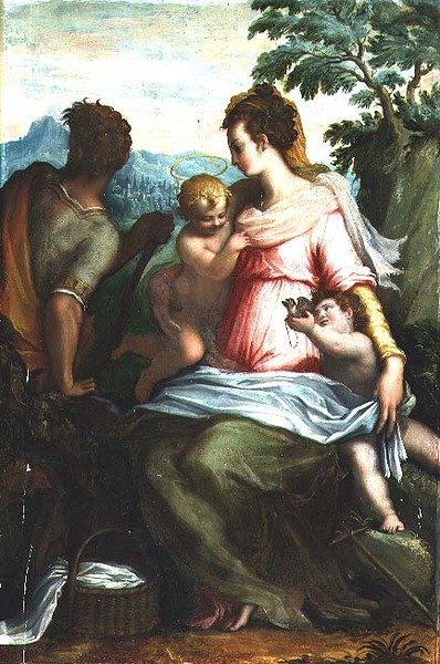 圣母子与施洗者圣约翰 作者 弗朗切斯科·莫兰迪尼（Francesco Morandini）