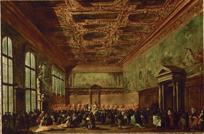 威尼斯道格宫的议事厅 作者 弗朗西斯科·瓜尔迪（Francesco Guardi）