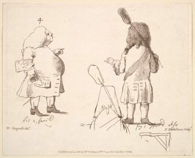 Melcombe勋爵和Winchelsea勋爵的漫画，1781年12月22日。 作者 弗朗切斯科·巴托洛齐（Francesco Bartolozzi）