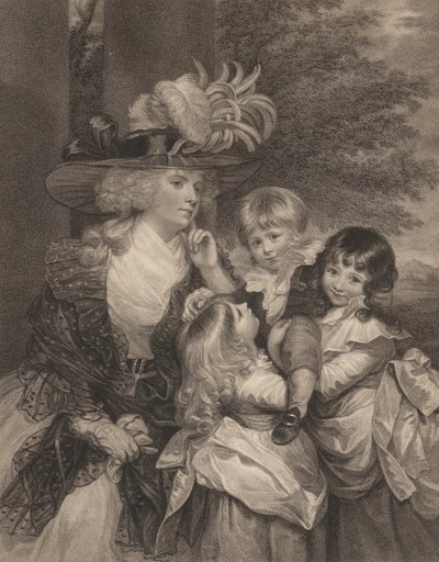 史密斯夫人和她的孩子们，1789年3月15日。 作者 Francesco Bartolozzi