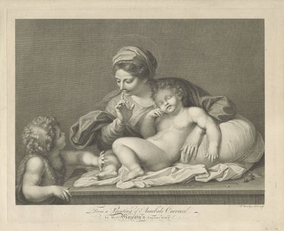 带着孩子的马利亚和年轻的施洗约翰 作者 Annibale Carracci