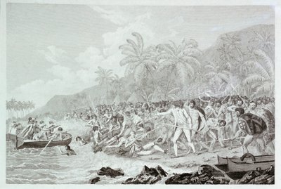 库克船长之死》（无标题），约 1783 年（雕刻） 作者 弗朗切斯科·巴托洛齐（Francesco Bartolozzi）
