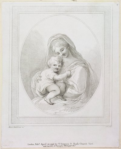 维尔京和儿童，由Luigi Schiavonetti（1765-1810）1793（雕刻）雕刻 作者 弗朗切斯科·巴托洛齐（Francesco Bartolozzi）