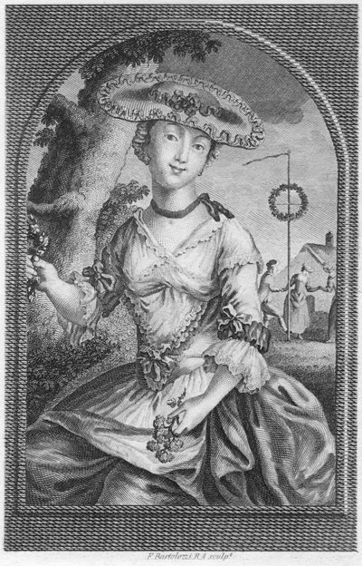 少妇，c1740-1810。 作者 弗朗切斯科·巴托洛齐（Francesco Bartolozzi）