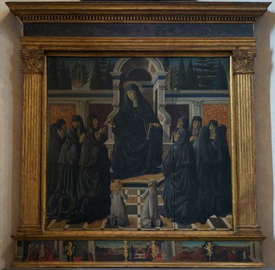 圣莫尼卡与奥古斯丁姐妹，1470年 作者 弗朗切斯科·波蒂奇尼（Francesco Botticini）