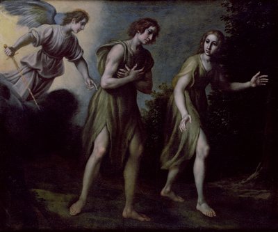 从天堂驱逐亚当和夏娃 作者 Francesco Curradi