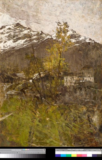 初雪，风景画 弗朗切斯科-菲利皮尼（Francesco Filippini，1853-1895 年）1889 年私人收藏 作者 弗朗切斯科·菲利皮尼（Francesco Filippini）