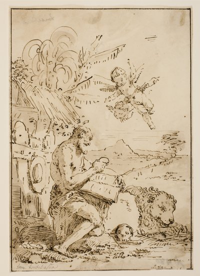 荒野中的圣杰罗姆 作者 Francesco Fontebasso