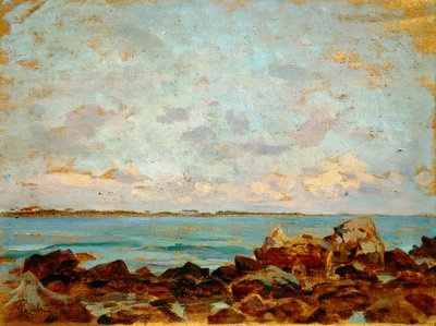 弗朗切斯科-吉奥里（1846-1922 年）的 Castiglioncello，油画，27x36 厘米 作者 弗朗西斯科·吉奥利