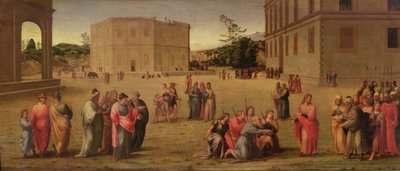 约瑟夫向法老提出他的父亲和兄弟，1515年 作者 Francesco Granacci