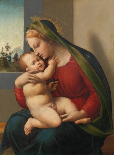麦当娜和孩子，约。 1520。 作者 Francesco Granacci