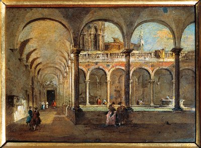 意大利，威尼斯，修士回廊（绘画） 作者 弗朗切斯科·瓜迪（Francesco Guardi）