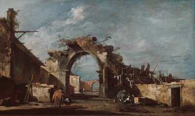 被毁坏的拱门 作者 弗朗切斯科·瓜迪（Francesco Guardi）