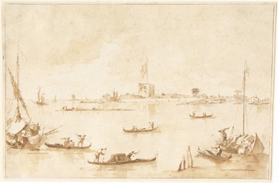 从泻湖看圣安德烈亚堡垒 作者 弗朗切斯科·瓜迪（Francesco Guardi）
