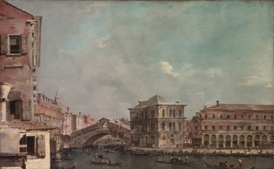 里亚托上方的大运河，约1760年（布面油画） 作者 弗朗切斯科·瓜迪（Francesco Guardi）