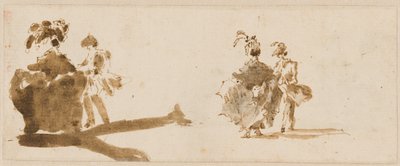 两位优雅的情侣[背面] 作者 弗朗切斯科·瓜迪（Francesco Guardi）
