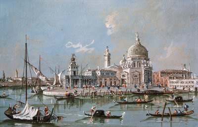 圣玛丽亚德拉礼炮教堂的景色，18世纪 作者 弗朗切斯科·瓜迪（Francesco Guardi）