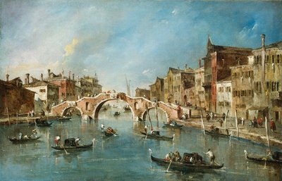 威尼斯坎纳雷吉奥运河上的风景 作者 弗朗切斯科·瓜迪（Francesco Guardi）