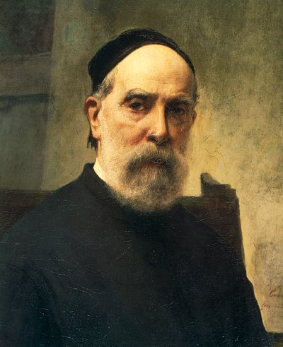 88岁时的自画像，由Francesco Hayez (1791-1882)创作，布面油画，58x46厘米，详图 作者 弗朗切斯科·海耶兹（Francesco Hayez）