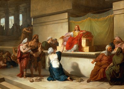 所罗门的审判》，弗朗西斯科-哈耶兹（1791-1882），油画，54.4 x 75厘米，2。 作者 弗朗切斯科·海耶兹（Francesco Hayez）