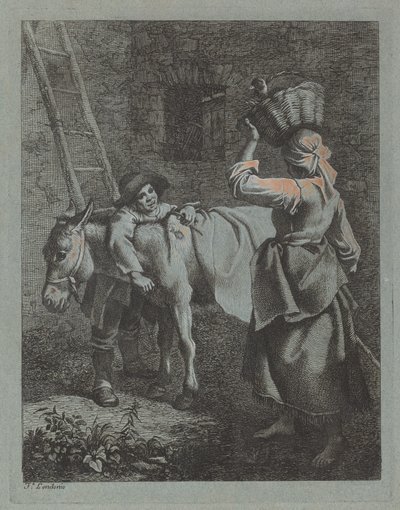 牧羊人对一个农妇说的话，17601764。 作者 弗朗切斯科·伦敦尼奥（Francesco Londonio）