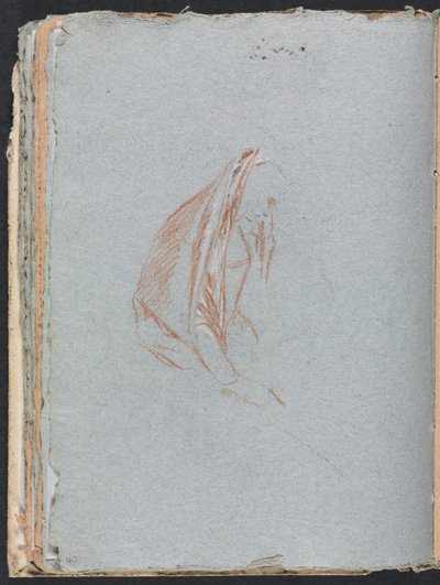 维罗纳素描本：带斗篷的女性形象，第1760页，第40页。 作者 弗朗切斯科·洛伦兹（Francesco Lorenzi）