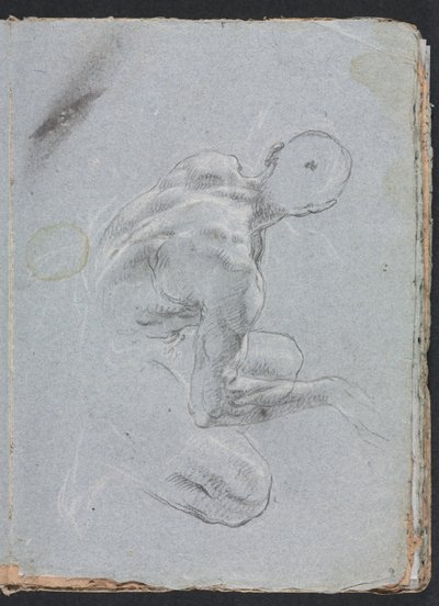 维罗纳素描本：1760年第9页的男性裸体。 作者 弗朗切斯科·洛伦兹（Francesco Lorenzi）