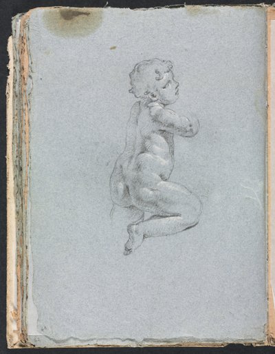 维罗纳（Verona）写生簿：Putto in profile第64页，1760年。 作者 弗朗切斯科·洛伦兹（Francesco Lorenzi）