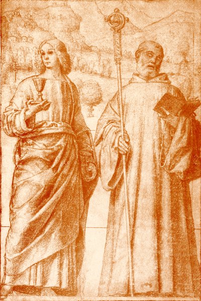施洗约翰和圣本笃 作者 弗朗切斯科·莫罗内（Francesco Morone）