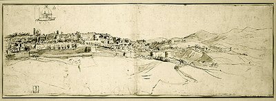 罗马风光（纸上水墨画）（笔、墨、水）。 作者 弗朗切斯科·帕尼尼（Francesco Panini）