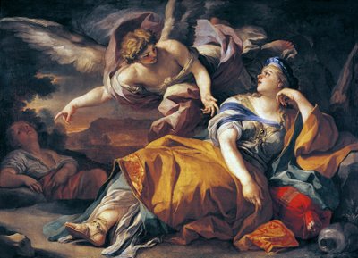 夏甲与天使，弗朗切斯科·索利梅纳（Francesco Solimena，1657-1747 年）绘，布面油画 作者 弗朗切斯科·索利米娜（Francesco Solimena）