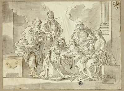 神圣家庭与圣徒 作者 弗朗切斯科·索利米娜（Francesco Solimena）