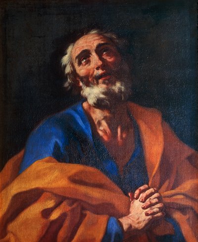 《圣彼得》，弗朗切斯科·索利梅纳（Francesco Solimena，1657-1747 年）所著，布面油画，79x65 厘米。 作者 弗朗切斯科·索利米娜（Francesco Solimena）