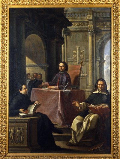 Dispute between a Jesuite and a Dominican after the counter-reform, painting by F. Trevisani (1656-1746), Museum of Rome. 作者 弗朗切斯科·特雷维萨尼（Francesco Trevisani）