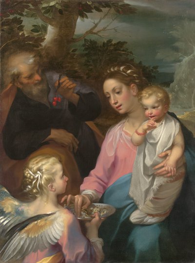 飞往埃及途中的休息，c.1569（布面油画） 作者 弗朗切斯科·范尼（Francesco Vanni）