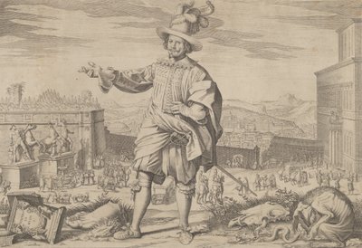 Ioannes Altus Johann Alten的肖像，瑞士卫队，站在Quirinal和...旁边，1623年。 作者 弗朗切斯科·比利亚梅纳（Francesco Villamena）