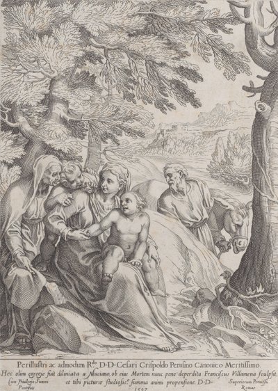 其余的人在逃往埃及的路上，1597年。 作者 弗朗切斯科·比利亚梅纳（Francesco Villamena）