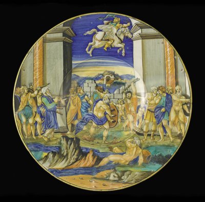 来自Ariosto&39;s Orlando Furioso，1531（maiolica）的场景 作者 弗朗切斯科·桑托·阿维利